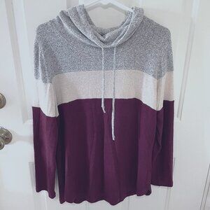 Market & Spruce - Womens Long Sleeve Lightweight Sweater - Cowl Neck Top - Sz M